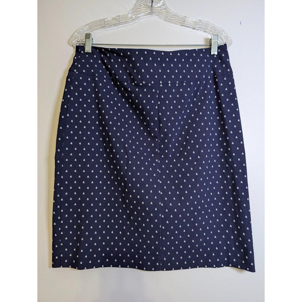 Margaret M Nautical Sailboat Print Mini Skirt Preppy Coastal Blue White - Picture 3 of 6